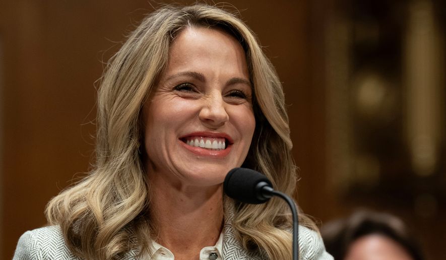 Dr. Nicole Saphier, surgeon general nominee, smiles during a confirmation hearing on Capitol Hill Wednesday, Sept. 16, 2026, in Washington. (AP Photo/Jose Luis Magana)