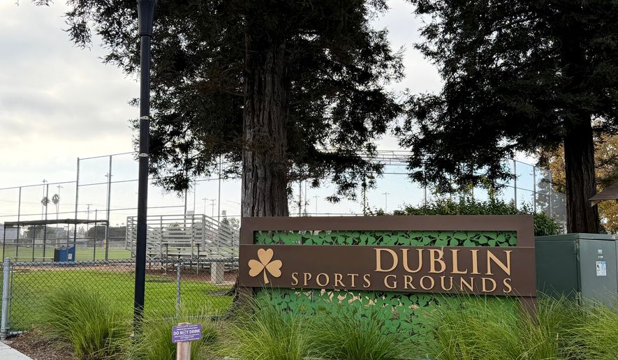 The Dublin Sports Grounds sign is seen in Dublin, Calif., Monday, Sept. 28, 2026. (Sarah Dussault/Bay Area News Group)
