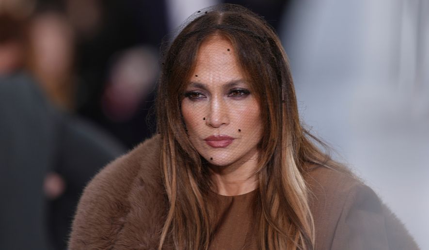 Jennifer Lopez arrives for the Stella McCartney Womenswear Spring Summer 2027 collection presented in Paris, France, Wednesday, Sept. 30, 2026. (AP Photo/Aurelien Morissard)