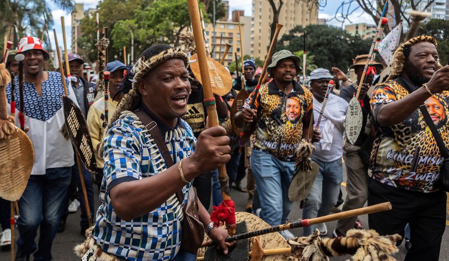 Crowds of anti-illegal immigration protesters demonstrate in the streets in Durban, South Africa, Wednesday, Sept. 30, 2026. (AP Photo)
