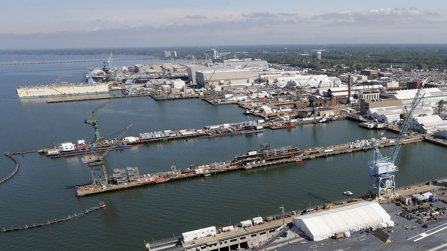 Newport News Shipbuilding is seen in Newport News, Va., on April 27, 2016. (AP Photo/Steve Helber) **FILE**