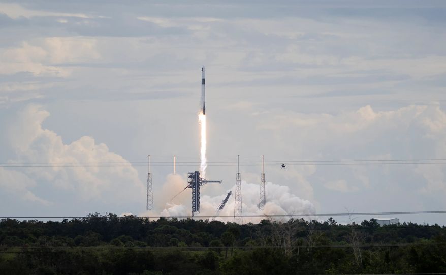 A SpaceX Falcon 9 rocket carrying the company’s Dragon spacecraft launched on NASA’s SpaceX Crew-13 mission to the International Space Station with NASA astronauts Jessica Watkins and Luke Delaney, CSA (Canadian Space Agency) astronaut Joshua Kutryk, and Roscosmos cosmonaut Sergey Teteryatnikov onboard, Thursday, Oct. 1, 2026, from Cape Canaveral Space Force Station in Florida. (Credit: NASA/Joel Kowsky)
