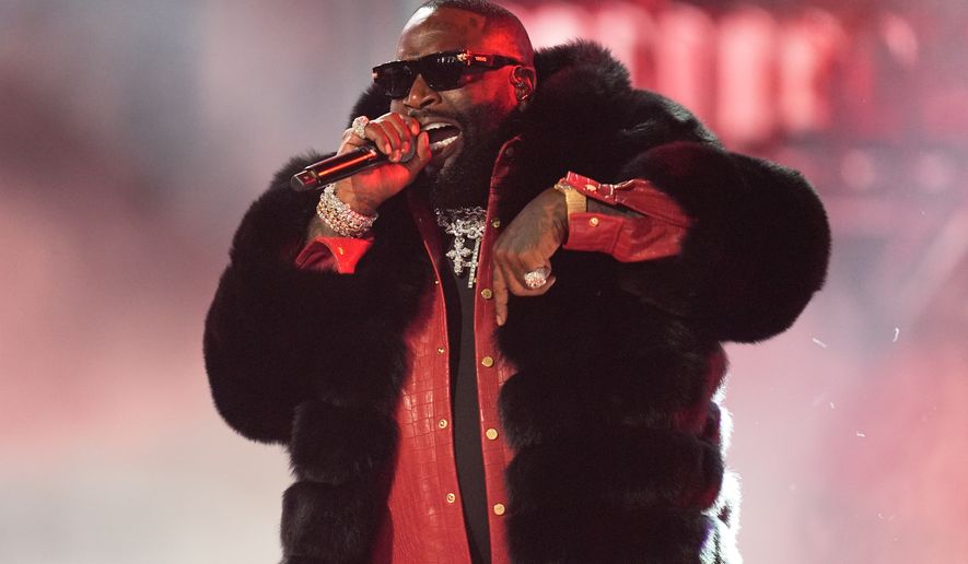 FILE - Rick Ross performs during the BET Awards in Los Angeles on June 28, 2026. (AP Photo/John Locher, File)