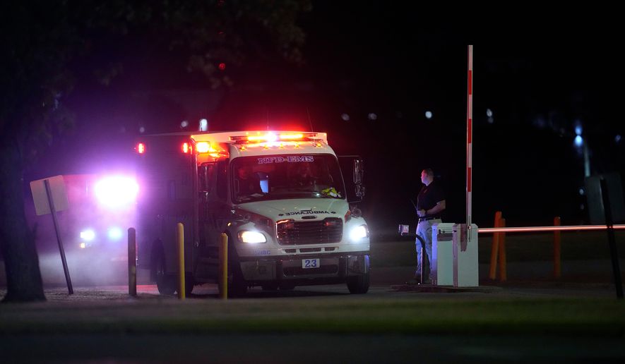 Emergency vehicles arrive at Riverbend Maximum Security Institution after the execution of Christa Pike was halted Wednesday, Sept. 30, 2026, in Nashville, Tenn. (AP Photo/George Walker IV)
