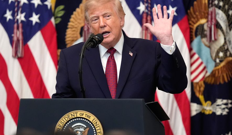 President Donald Trump speaks during an East Room event at the White House celebrating Hispanic Heritage Month, Wednesday, Sept. 30, 2026, in Washington. (AP Photo/Manuel Balce Ceneta)