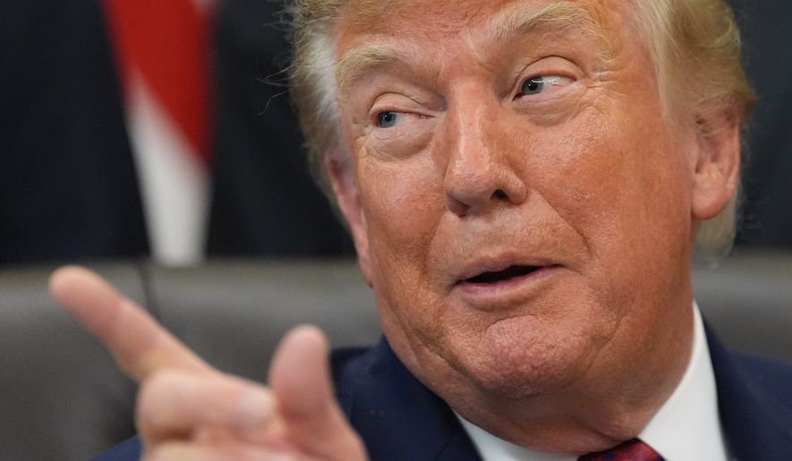 President Donald Trump speaks in the Oval Office of the White House, Wednesday, Sept. 30, 2026, in Washington. (AP Photo/Alex Brandon)