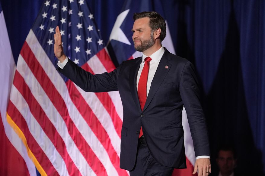 Vice President JD Vance arrives for a rally in Harlingen Texas, Wednesday, Sept. 30, 2026. (AP Photo/Eric Gay)
