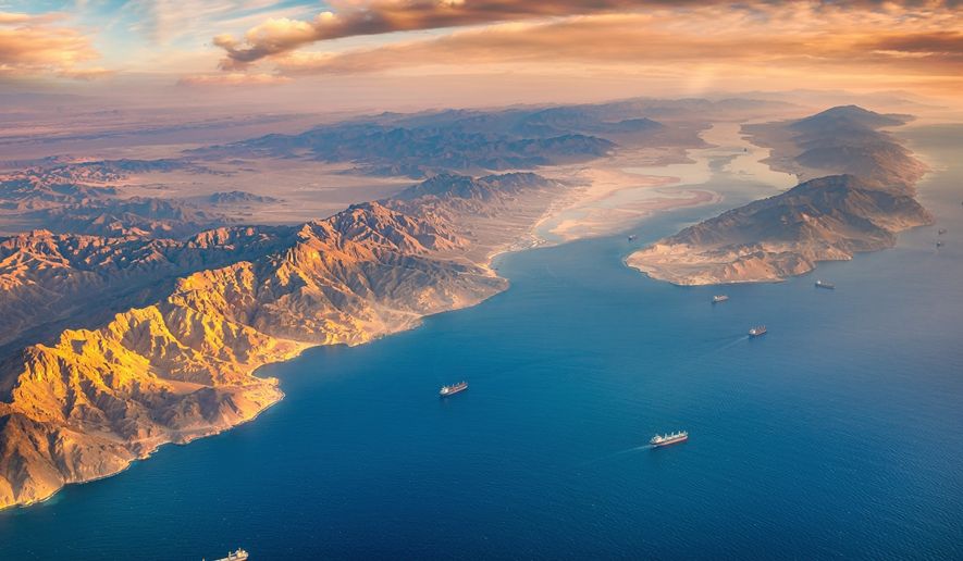 Bab-el-Mandeb Strait is a dramatic natural waterway connecting the Red Sea with the Gulf of Aden, located between Yemen on the Arabian Peninsula and Djibouti and Eritrea in the Horn of Africa. File photo credit: Abid Chishti 1165 via Shutterstock.