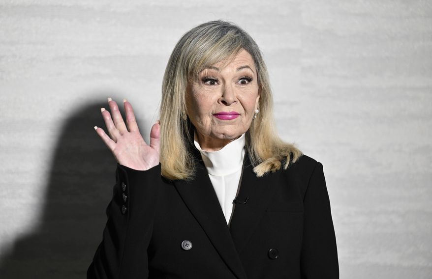 Roseanne Barr visits "Fox & Friends" to promote her new show "Roseanne Barr: Cancel This!" on Fox Nation at Fox News Studios on Monday, Feb. 13, 2023, in New York. (Photo by Evan Agostini/Invision/AP)