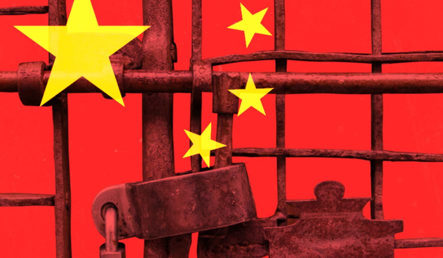 China arresting and jailing political prisoners illustration by Linas Garsys / The Washington Times