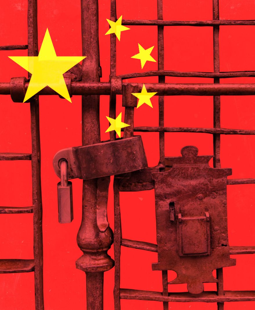 China arresting and jailing political prisoners illustration by Linas Garsys / The Washington Times