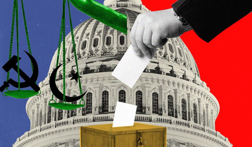 Democrats or Republicans controlling Congress in the midterm elections and the rise of Islamism and socialism in the United States of America illustration by Linas Garsys / The Washington Times