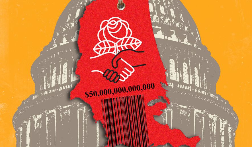 Budget cost of Democratic Socialists of America controlling Congress illustration by Linas Garsys / The Washington Times