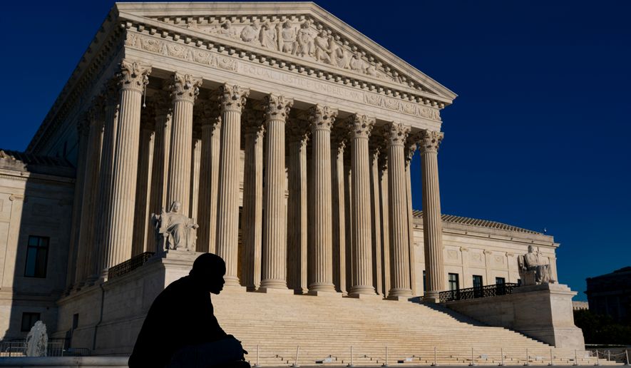 The Supreme Court is seen in Washington, late Thursday, Oct. 1, 2026, as the justices prepare to begin the new term next week. (AP Photo/J. Scott Applewhite)
