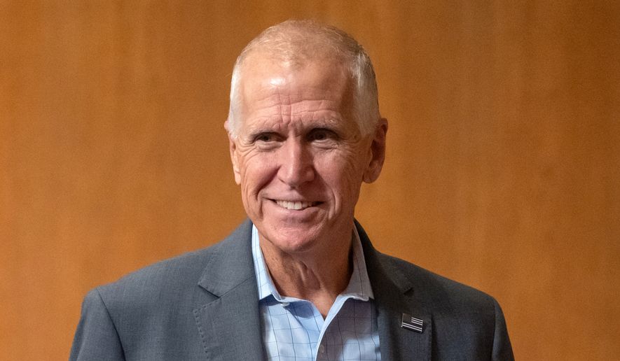 Sen. Thom Tillis, R-N.C., arrives for a hearing on Capitol Hill, July 30, 2026, in Washington. (AP Photo/Mark Schiefelbein, File)