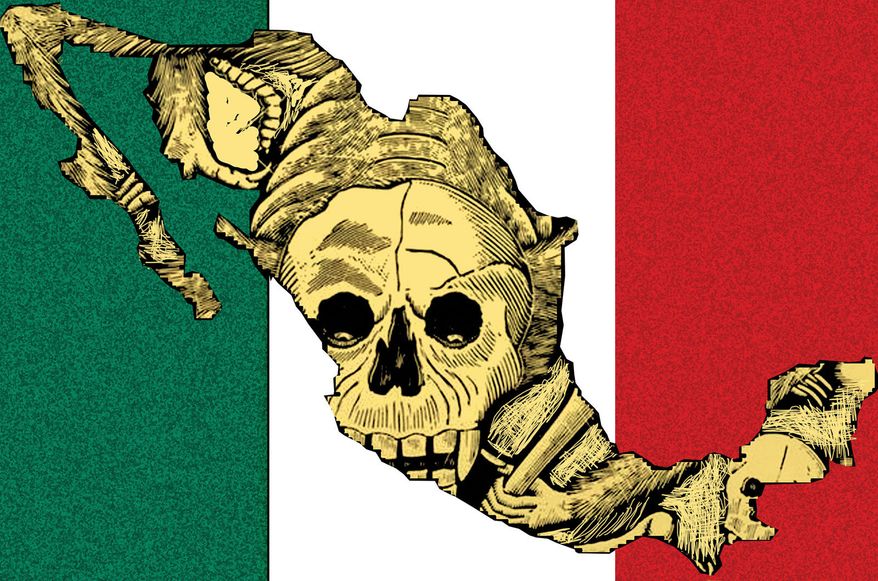 Mexico's cartels illustration by Alexander Hunter/The Washington Times