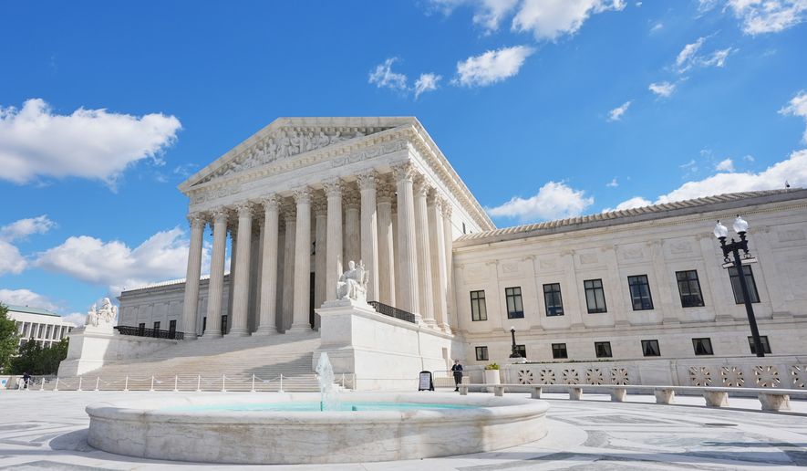 The Supreme Court is pictured on Monday, Oct. 5, 2026, in Washington. (AP Photo/Mariam Zuhaib) ** FILE II