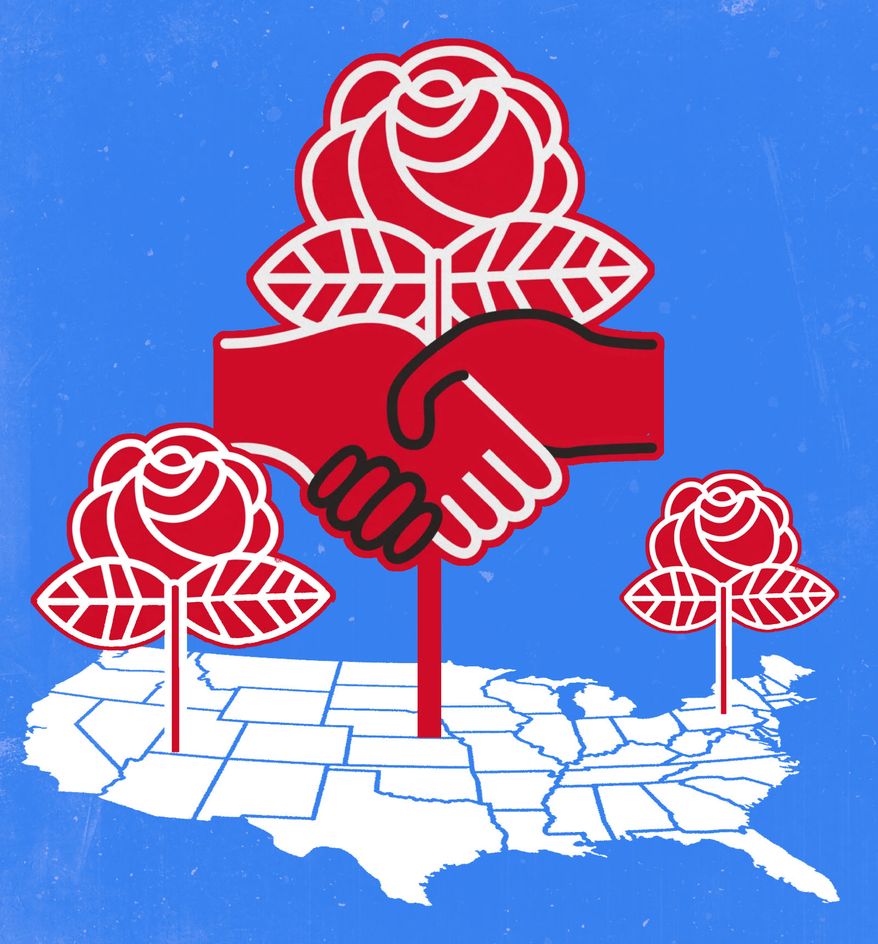 Democratic Socialists of America candidates in the United States of America illustration by Linas Garsys / The Washington Times