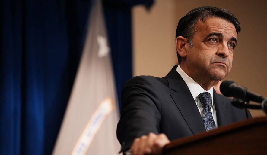 Daniel Rosen, U.S. attorney for the District of Minnesota, speaks during a news conference, Wednesday, Oct. 7, 2026, in Minneapolis. (AP Photo/Ellen Schmidt)
