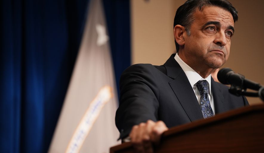 Daniel Rosen, U.S. attorney for the District of Minnesota, speaks during a news conference, Wednesday, Oct. 7, 2026, in Minneapolis. (AP Photo/Ellen Schmidt)