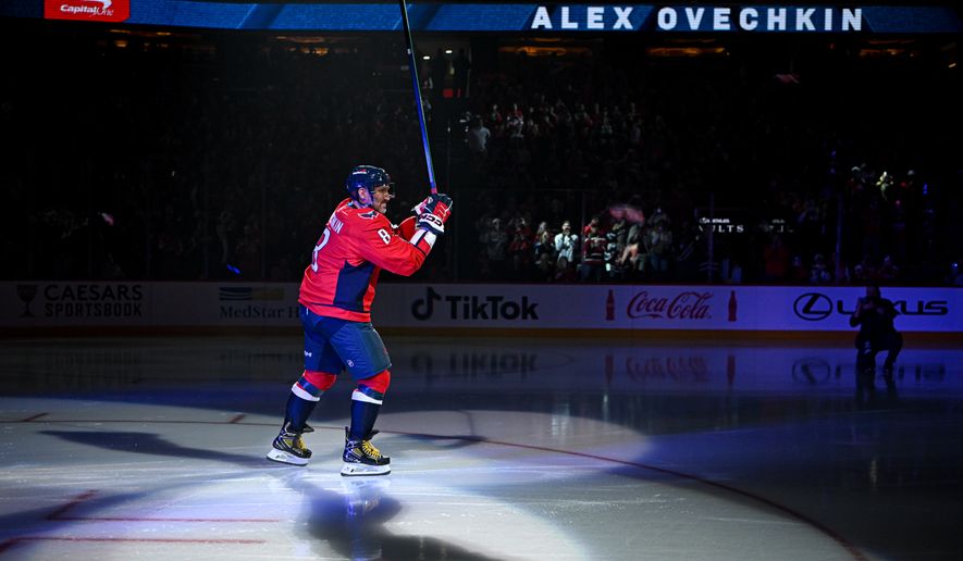 The Washington Capitals warming up before an NHL game against the Pittsburgh Penguins at Capital One Arena in Washington D.C., October 7, 2026. (Photo by All-Pro Reels for the Washington Times)