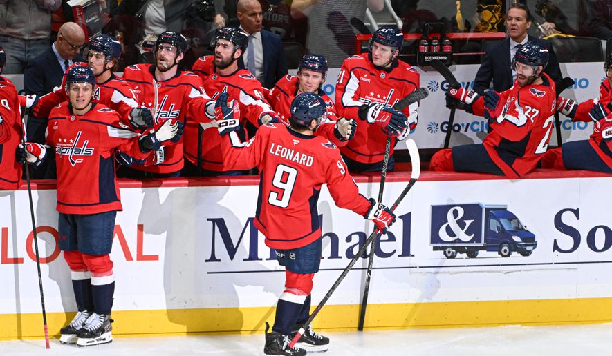 The Washington Capitals in action during the third period of an NHL game against the Pittsburgh Penguins at Capital One Arena in Washington D.C., October 7, 2026. (Photo by All-Pro Reels for the Washington Times)