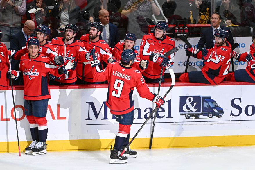 The Washington Capitals in action during the third period of an NHL game against the Pittsburgh Penguins at Capital One Arena in Washington D.C., October 7, 2026. (Photo by All-Pro Reels for the Washington Times)