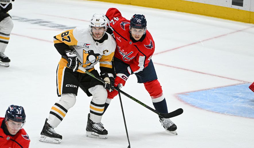 The Washington Capitals in action during the third period of an NHL game against the Pittsburgh Penguins at Capital One Arena in Washington D.C., October 7, 2026. (Photo by All-Pro Reels for the Washington Times)