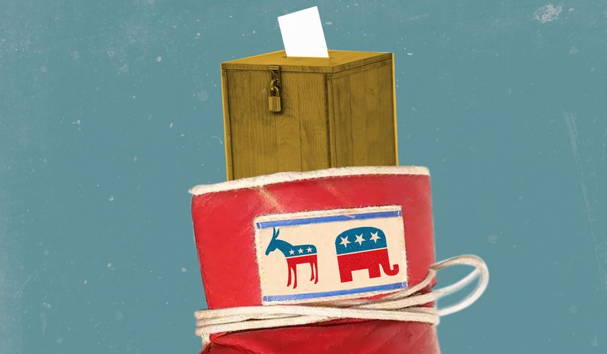 Battles in the midterm elections illustration by Linas Garsys / The Washington Times