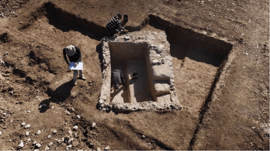 The purification bath as discovered on site (Credit: Israel Antiquities Authority)