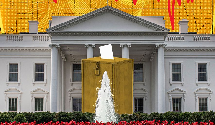 The economy and White House messaging for the midterms illustration by Linas Garsys / The Washington Times