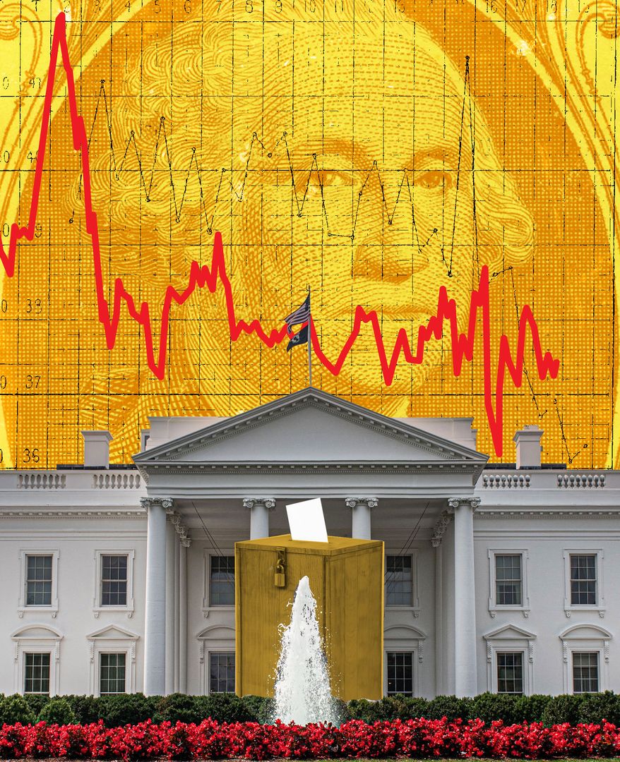 The economy and White House messaging for the midterms illustration by Linas Garsys / The Washington Times