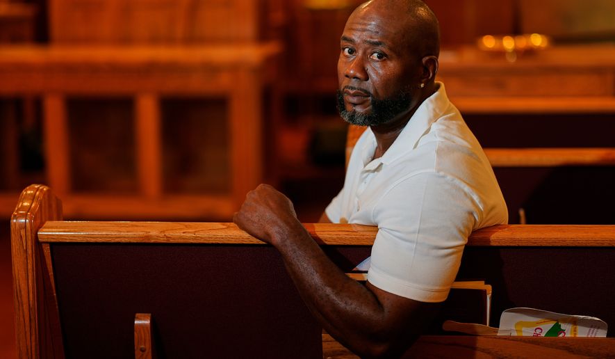 Patrick Dewayne Smith poses for a portrait at his church Wednesday, Aug. 19, 2026, in Prospect, Tenn. (AP Photo/George Walker IV)