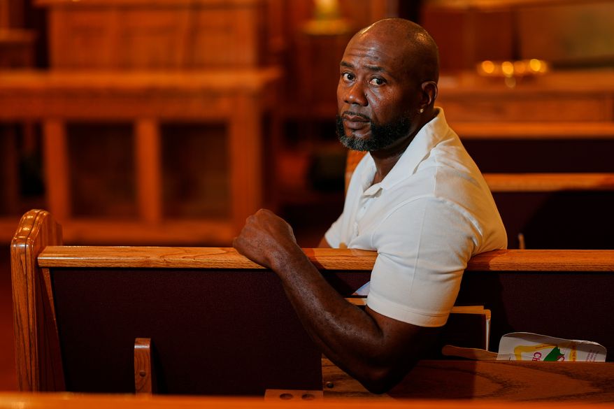 Patrick Dewayne Smith poses for a portrait at his church Wednesday, Aug. 19, 2026, in Prospect, Tenn. (AP Photo/George Walker IV)