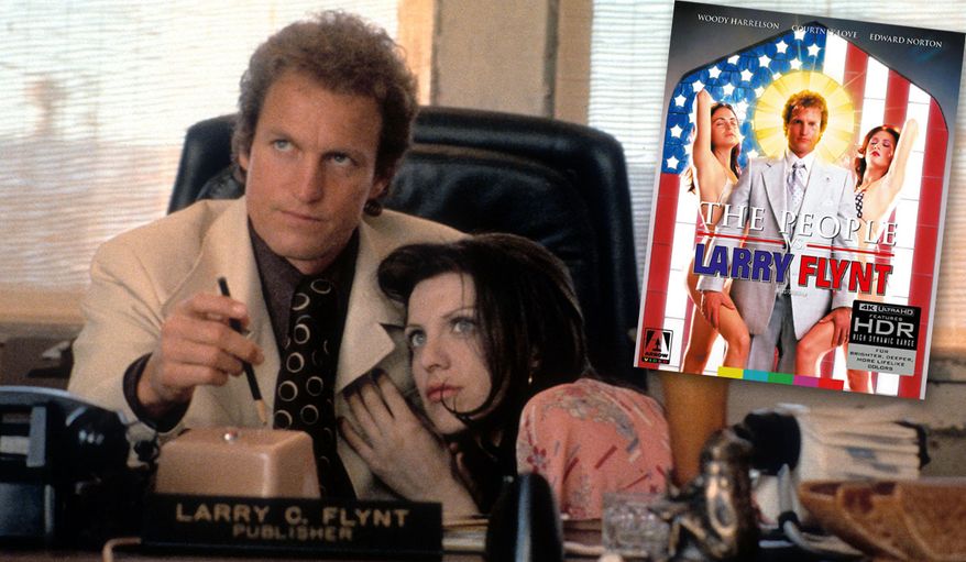 Woody Harrelson and Courtney Love star in "The People vs. Larry Flynt: Limited Edition," now available in the 4K disc format from Arrow Video.
