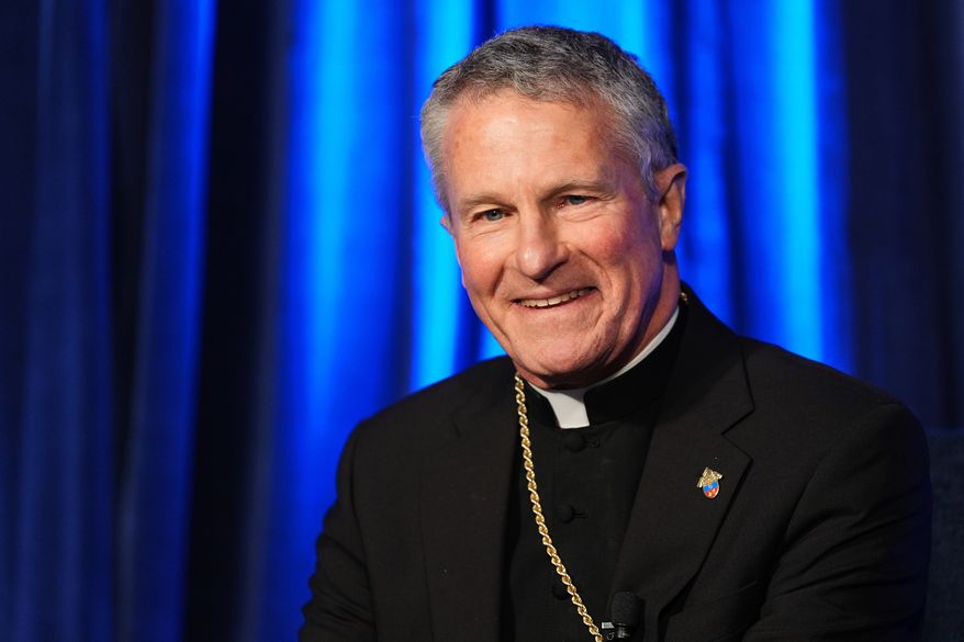 Military Services Archbishop Timothy Broglio, the president of the United States Conference of Catholic Bishops, speaks during a press conference at a plenary assembly in Baltimore on Nov. 11, 2025. (AP Photo/Stephanie Scarbrough, File)