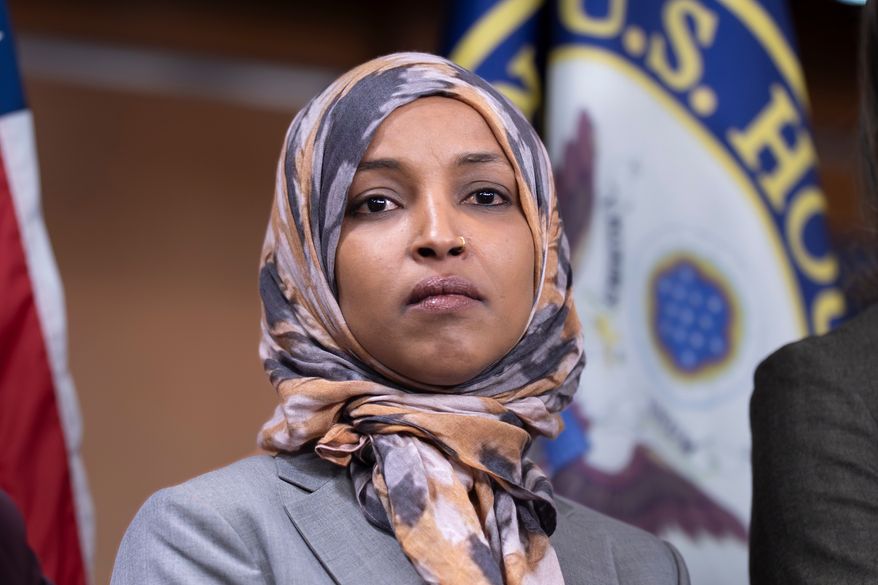 Rep. Ilhan Omar, D-Minn., takes questions during a news conference at the Capitol in Washington, Jan. 13, 2026. (AP Photo/J. Scott Applewhite, File)