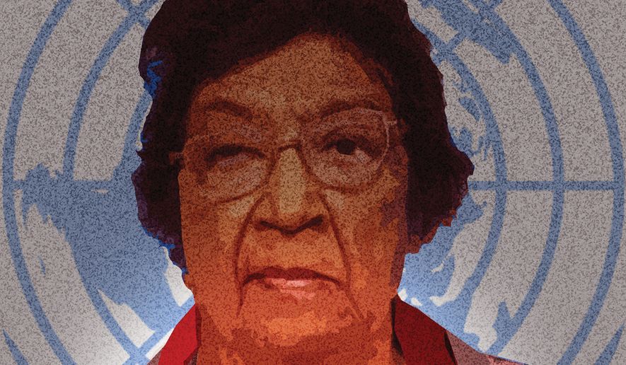 Navi Pillay and a most ignoble Nobel Peace Prize. Illustration by Alex Hunter of The Washington Times.