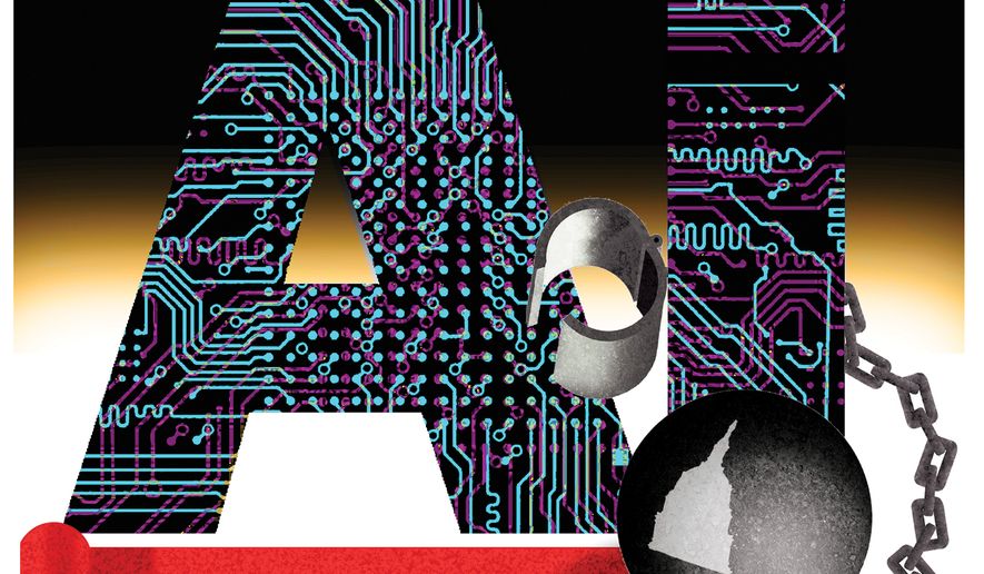 The best antidote to AI hysteria: Do nothing. Illustration by Alex Hunter of The Washington Times.
