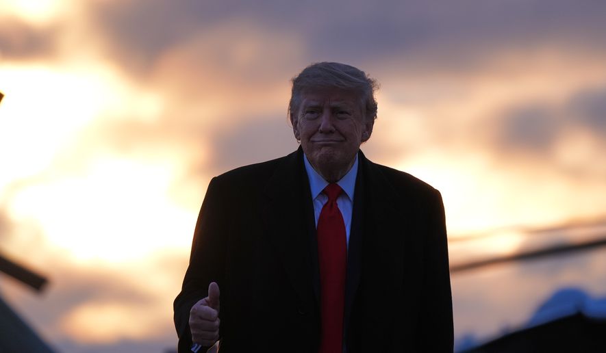 President Donald Trump boards Air Force One, Tuesday, Oct. 13, 2026, at Joint Base Elmendorf-Richardson, Alaska. (AP Photo/Alex Brandon)