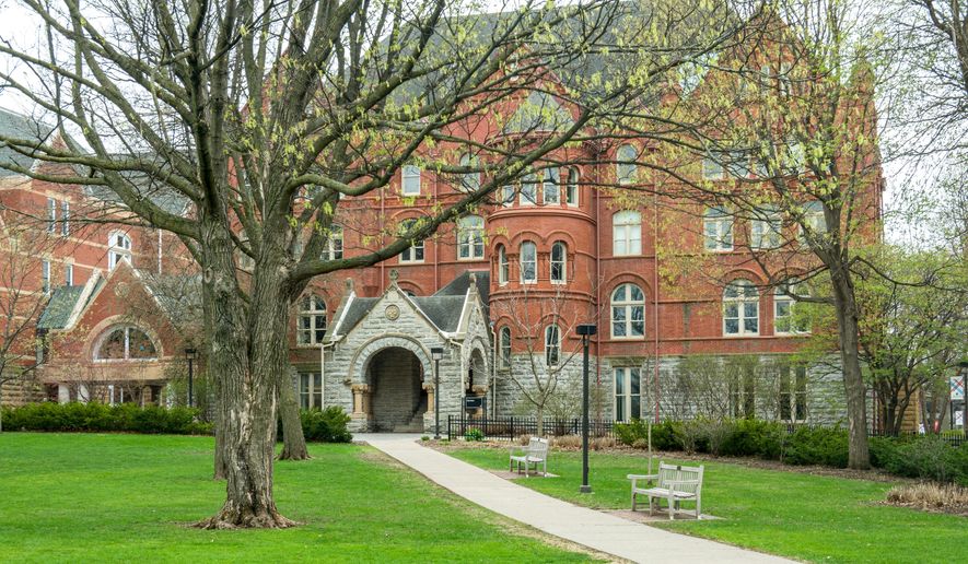 Old Main at Macalester College. ST. PAUL, MN, USA - MAY 6, 2023. Photo credit: Ken Wolter via Shutterstock.