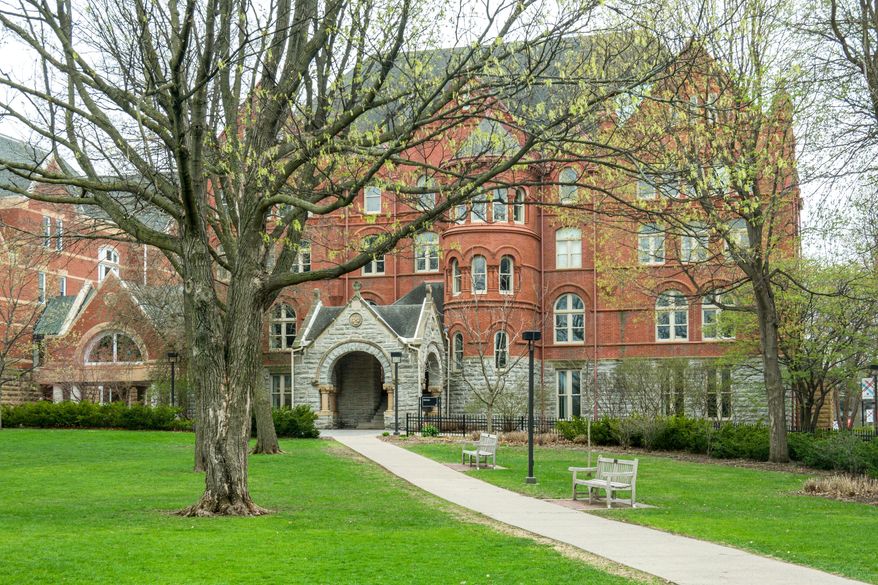 Old Main at Macalester College. ST. PAUL, MN, USA - MAY 6, 2023. Photo credit: Ken Wolter via Shutterstock.