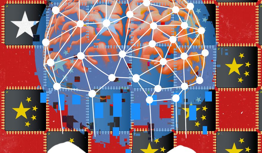 The AI competition is a two-front war. Illustration by Linas Garsys / The Washington Times