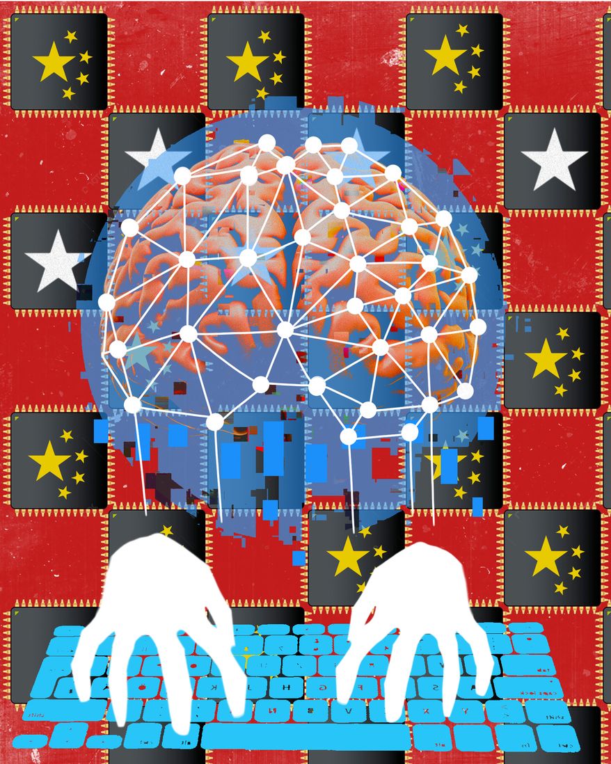 The AI competition is a two-front war. Illustration by Linas Garsys / The Washington Times