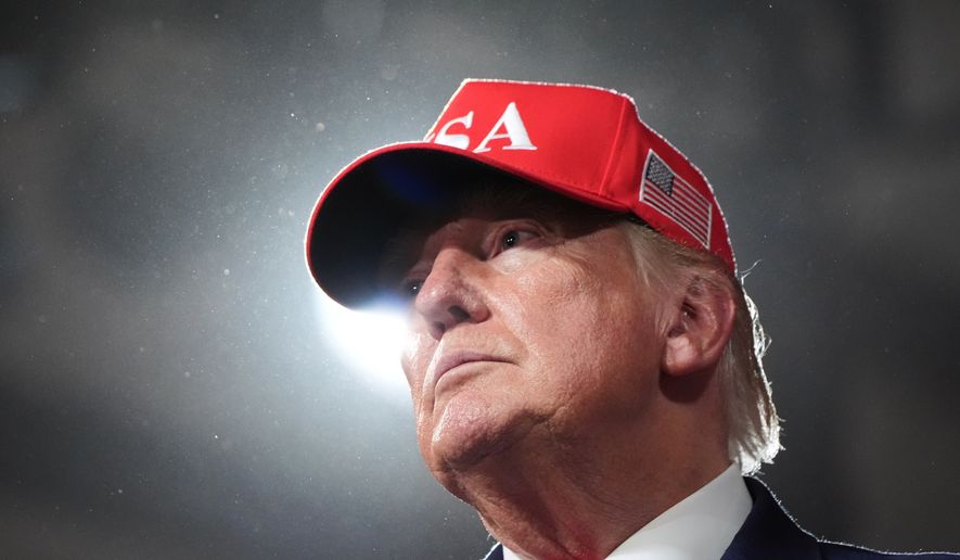 President Donald Trump speaks at a campaign rally at Majestic Valley Arena, Wednesday, Oct. 14, 2026, in Kalispell, Mont. (AP Photo/Alex Brandon)