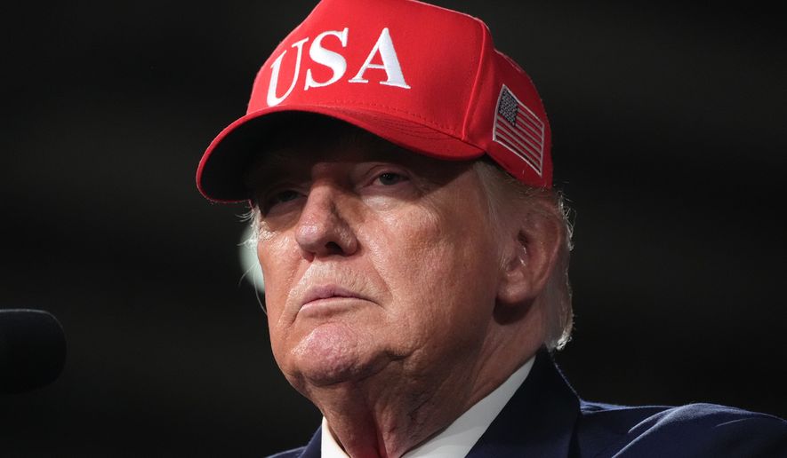 President Donald Trump speaks at a campaign rally at Majestic Valley Arena, Wednesday, Oct. 14, 2026, in Kalispell, Mont. (AP Photo/Alex Brandon)