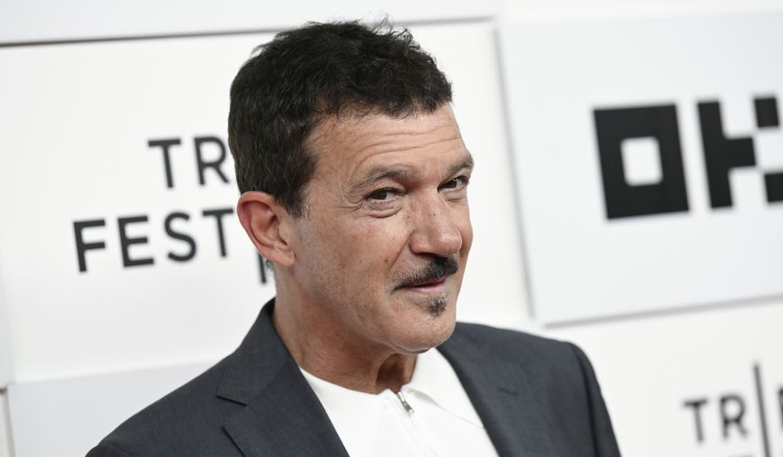 Antonio Banderas attends the premiere for "Official Competition" during the 2022 Tribeca Festival on Tuesday, June 14, 2022, in New York. (Photo by Evan Agostini/Invision/AP)