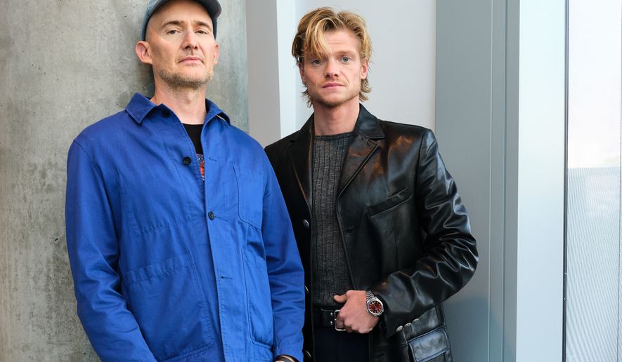Director James Watkins, left, and Tom Rhys Harries pose for a portrait to promote the film "Clayface" on Tuesday, Oct. 13, 2026, in Los Angeles. (Photo by Birdie Thompson/Invision/AP)