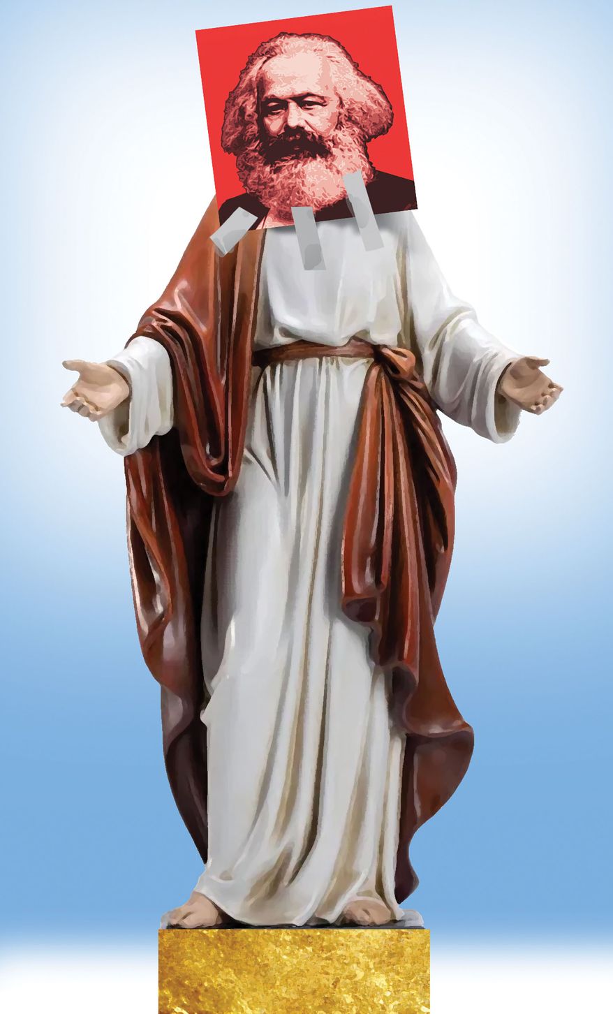 Jesus and socialism illustration by Alexander Hunter/The Washington Times