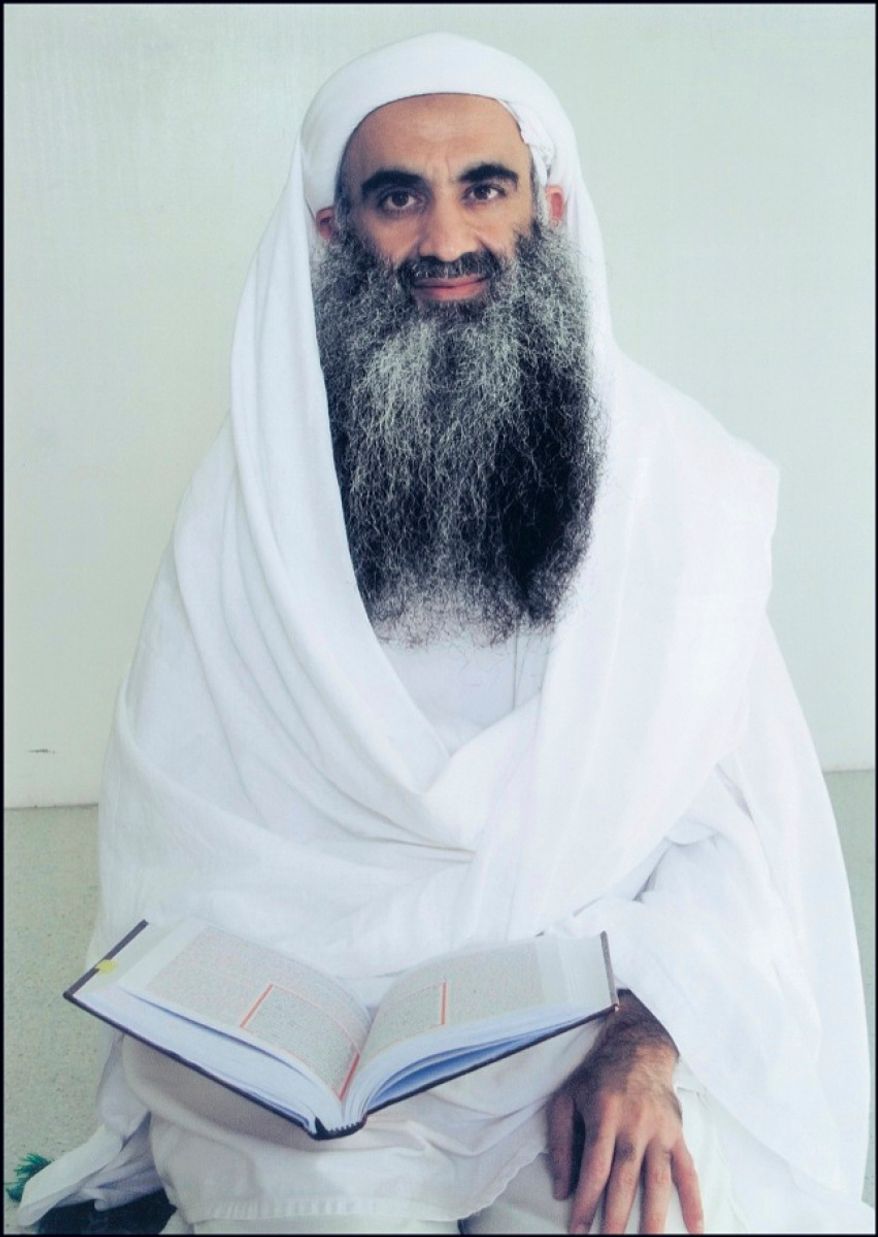 This February 2017 photo provided by his lawyers shows Khalid Shaikh Mohammad in Guantanamo Bay prison in Cuba. (Courtesy of Derek Poteet via AP)